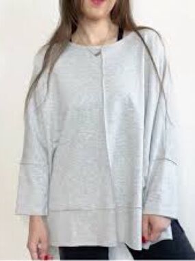SPANX Light Gray Crewneck Knit Top